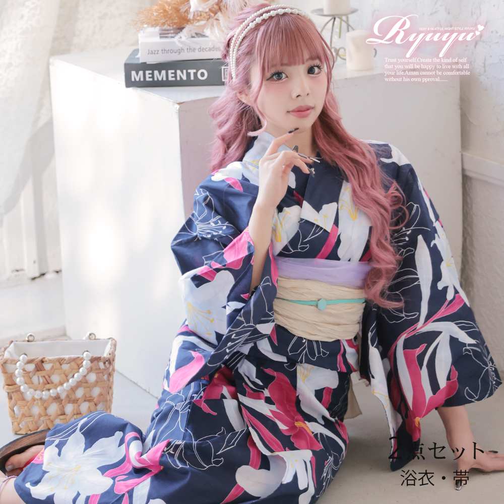 浴衣 百合 レディース浴衣[品番：RV000011674]｜Ryuyu（リューユ