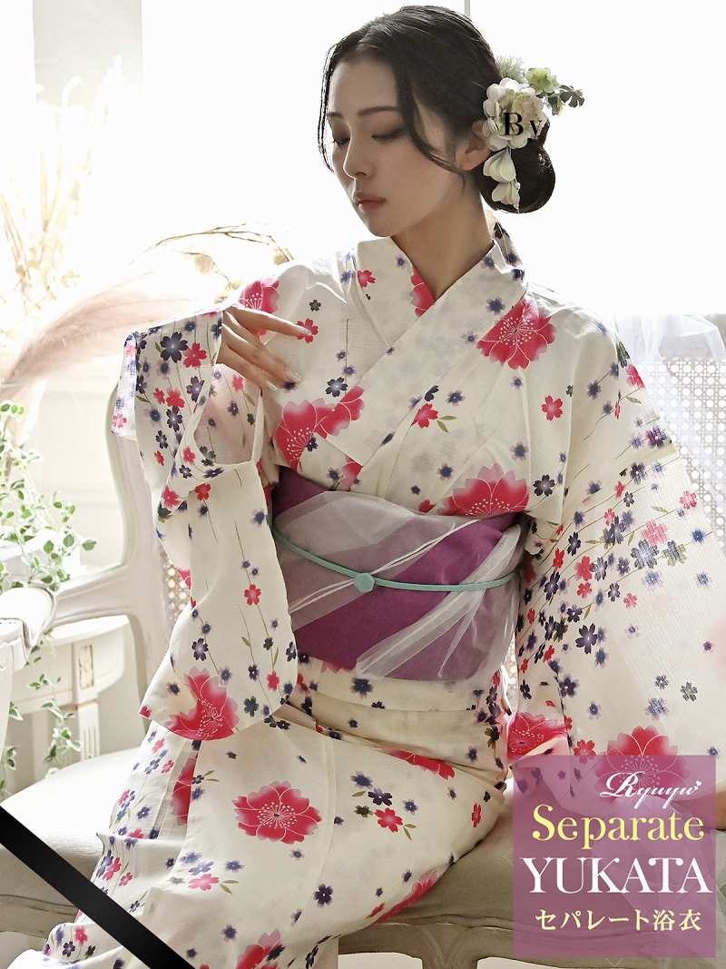 リリ様❪170❫　◌浴衣◌  PATIPATI  フリーサイズ 浴衣 桜 レディース[品番：RV000006730]｜Ryuyu（リューユ）の