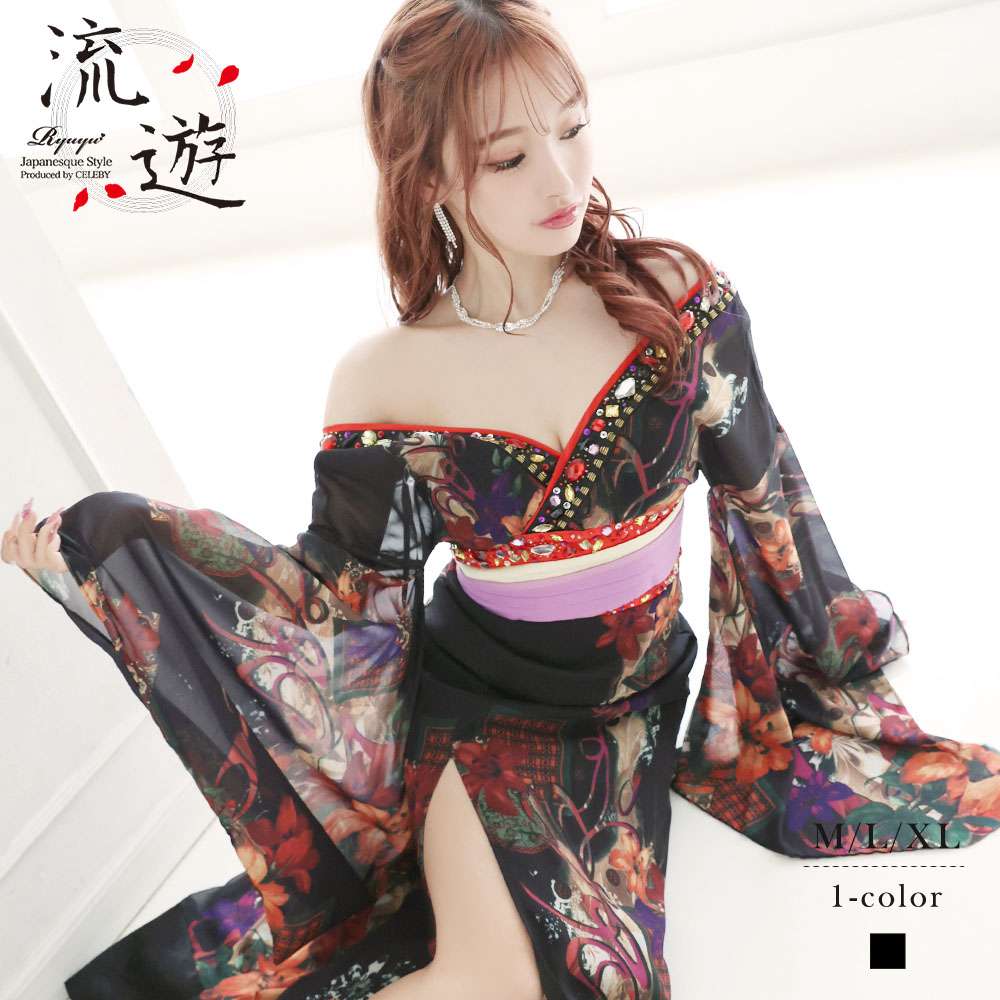 リューユ 花魁ドレス キャバドレス 和柄 花魁[品番：RV000007426]｜Ryuyu（リューユ