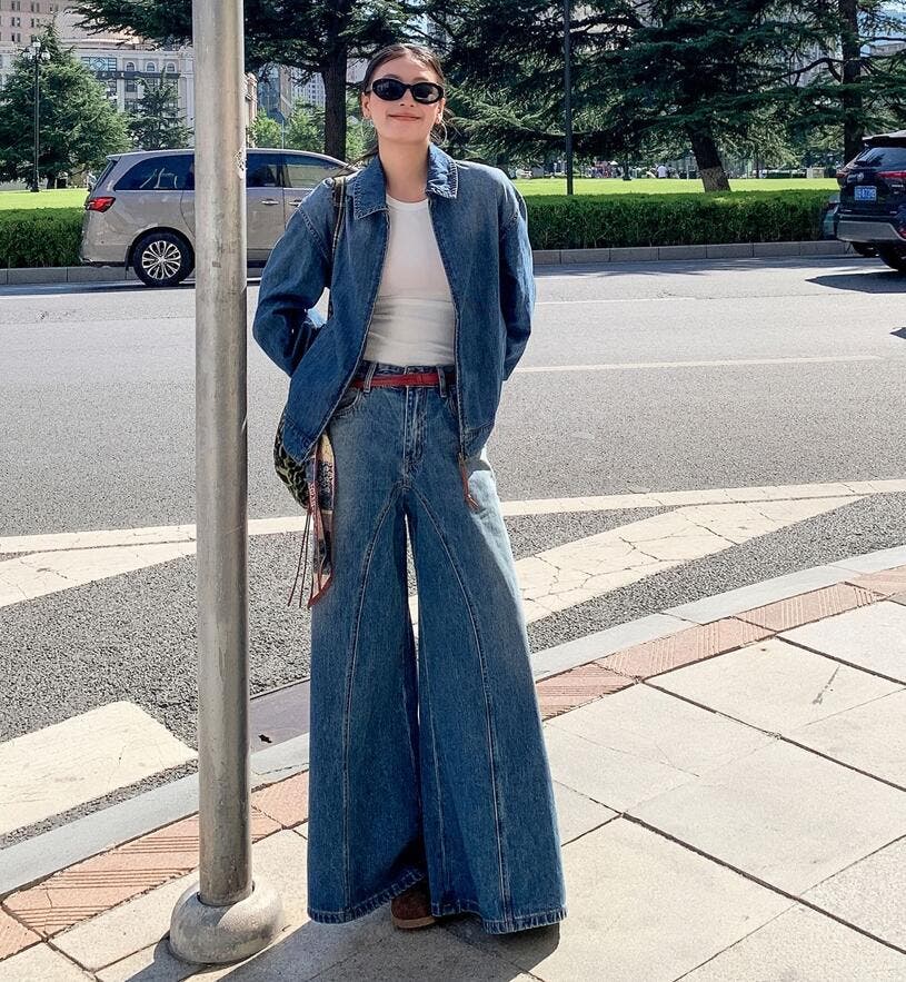 オーバーサイズデニムジャケット & スーパーワイドデニムパンツ