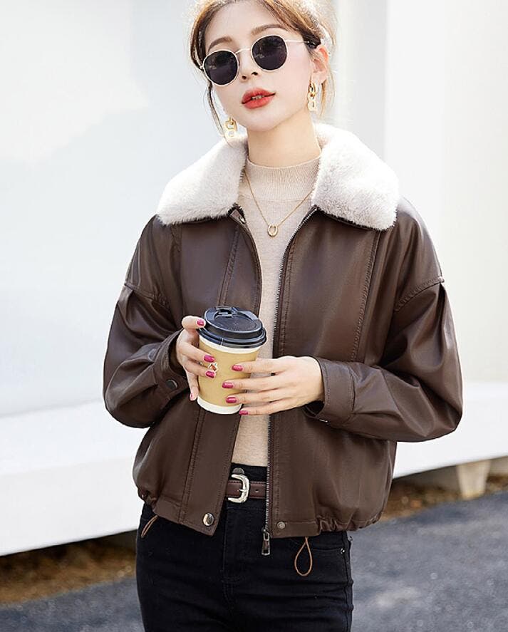 ファーカラーデザインレザージャケット[品番：UZ000011939]｜Bifrost