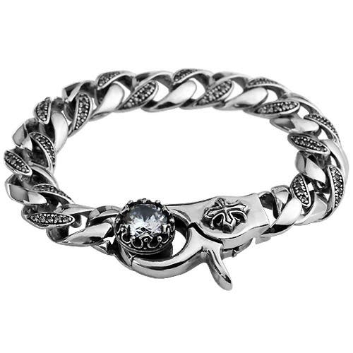 ジルコニアクラウンクラシックブレスレットシルバーBinich
