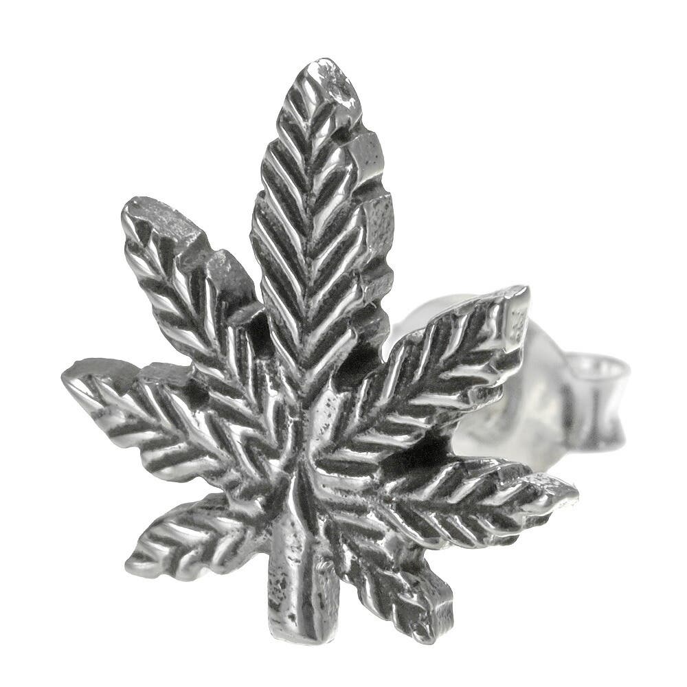 マリファナ モチーフ スタッド ピアス 片耳用 1個売り[品番