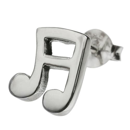 16分音符スタッドピアスメンズシルバー925アクセサリー片耳用1個