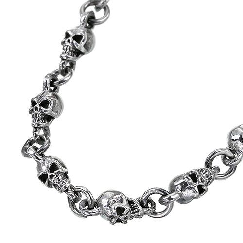 Binich マルチパーツチェーンブレスレット　Sサイズ　スカル マルチパーツチェーンブレスレット｜シルバーアクセサリー｜送料