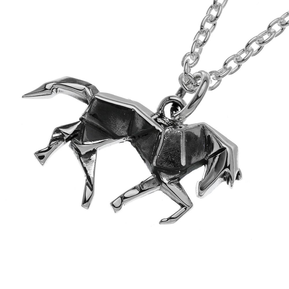 折り紙ホースペンダントトップのみシルバーアクセサリー馬Binich