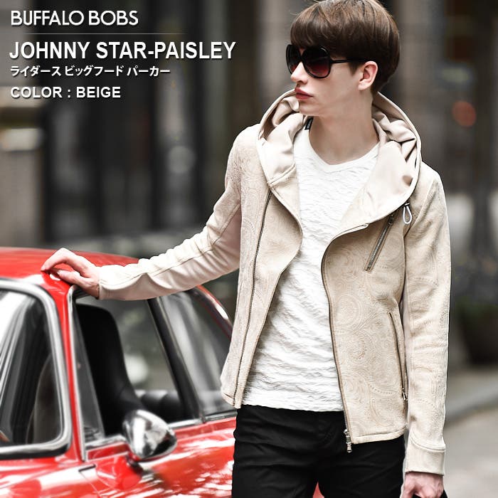 春JOHNNY WOLF ビッグフード付き アウター バッファローボブズ y2k JOHNNY STAR PAISLEY(ジョニースター[品番：BFLM0000540]｜BUFFALO