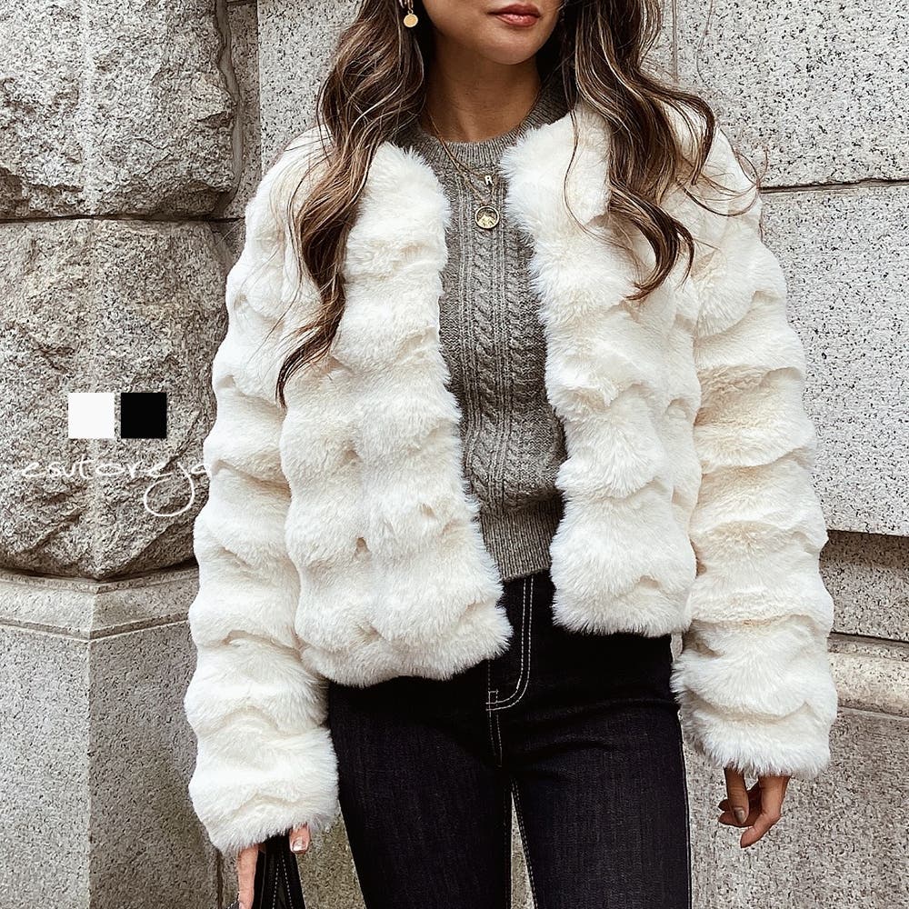 デザインショートファージャケット esutoreja アウター[品番