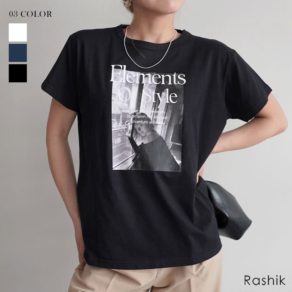 ram　フォトプリント　カットソー フォトプリントロゴTシャツ Rashik カットソー[品番：BYST0002680