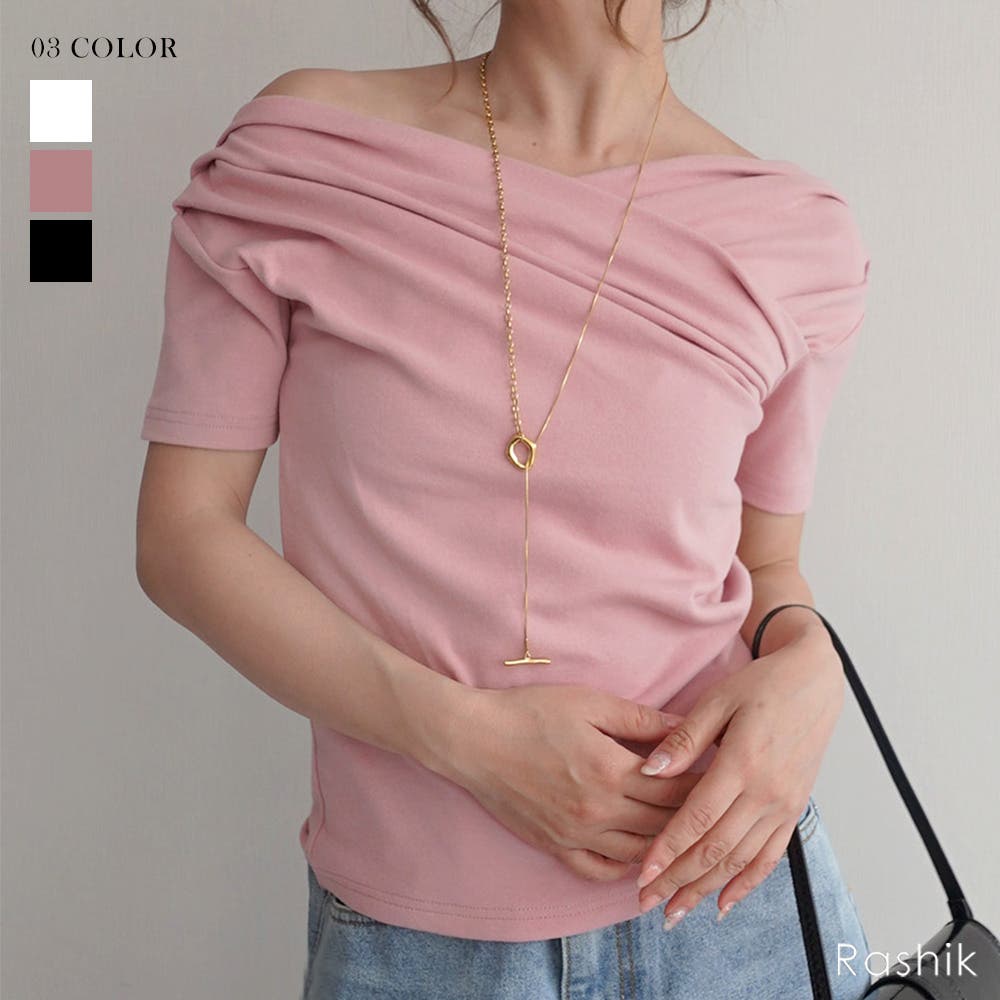 新品☆定価106,700円☆ブルマリン　カシュクールカットソー　Ｔシャツ☆ カシュクールTシャツRashik カットソー 大人カジュアル[品番