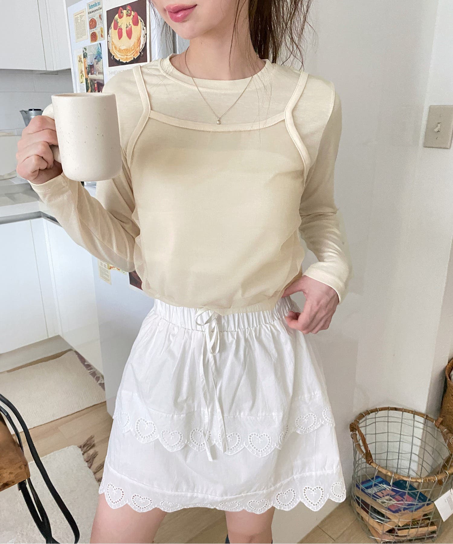haciiiさん専用 メッシュレイヤードトップス Mサイズ