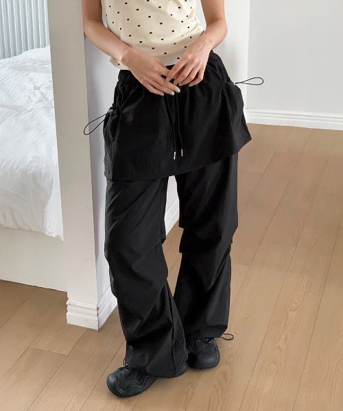 スカートパンツ ナイロンピンタックスカートパンツ/2025 SS COLLECTION[品番