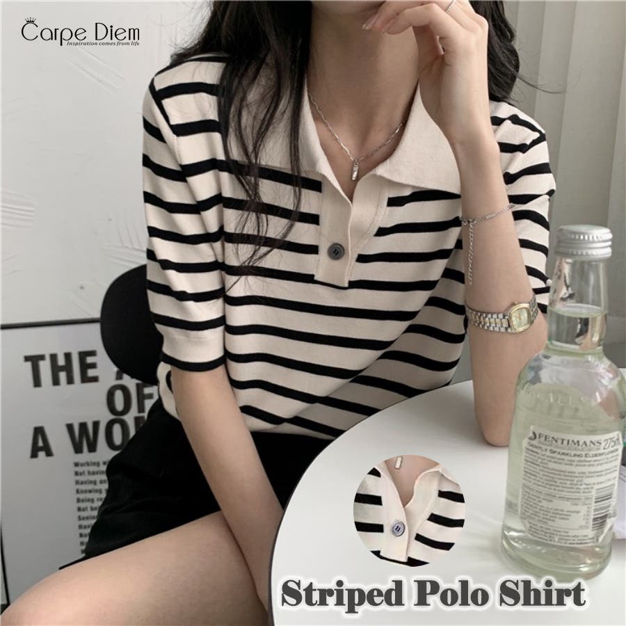 ポロシャツ半袖 Vネック半袖 tシャツ[品番：KPDW0000098]｜Carpe
