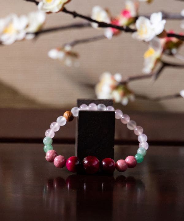 岩座】紅梅(こうばい)ローズタイガーアイ ブレスレット[品番