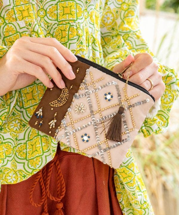 チャイハネ】カマル刺繍ミニポーチ[品番：ACNW0014029