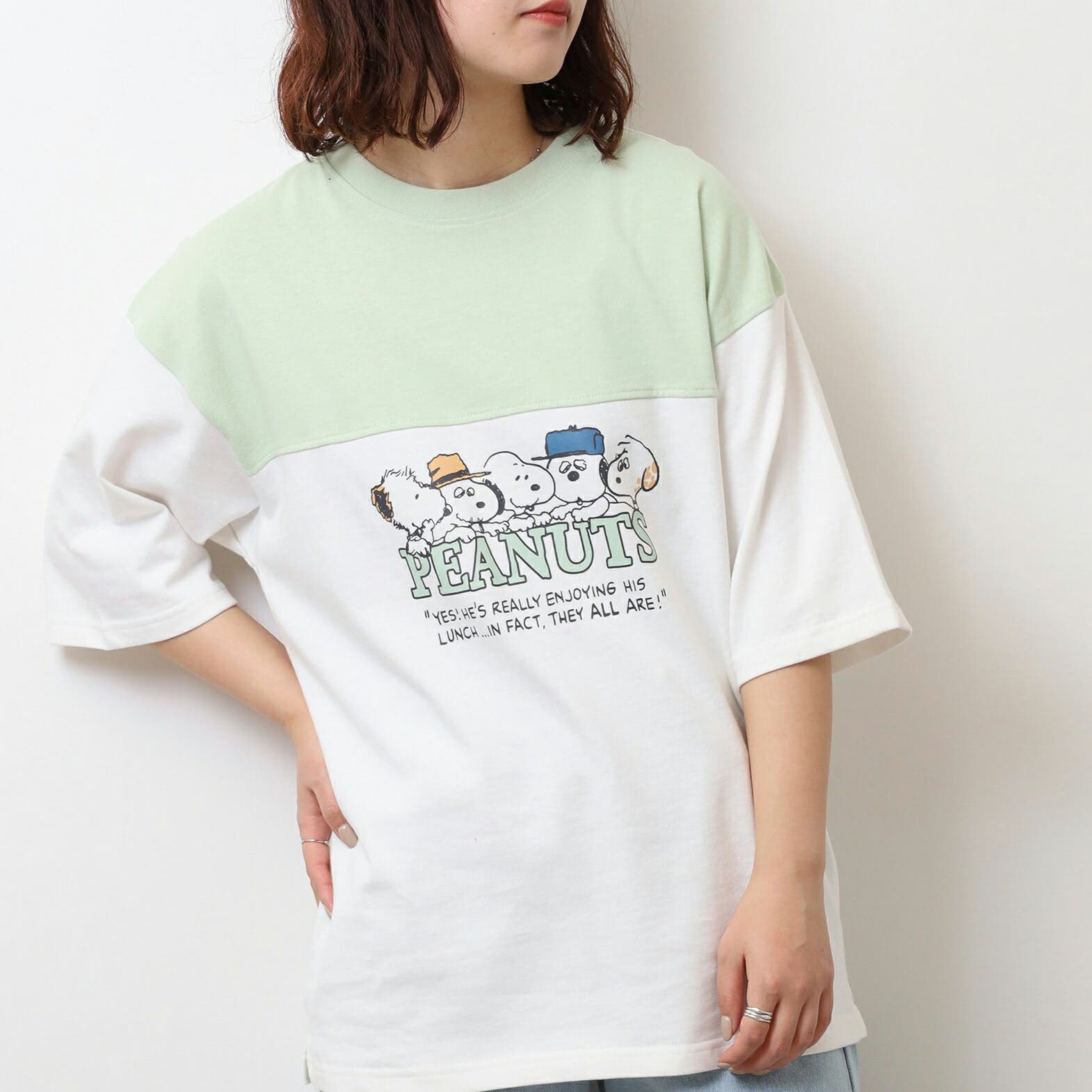 スヌーピー Tシャツ ドロップショルダー[品番：YSDW0003490