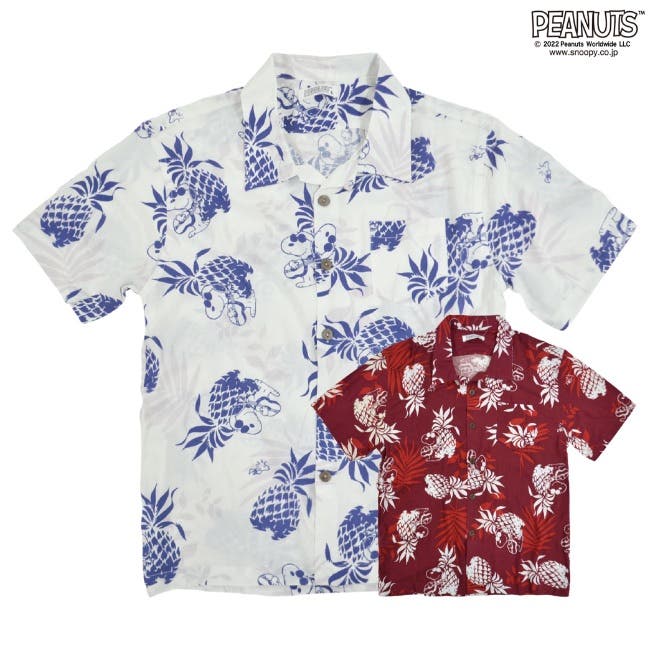 【新品未使用】USJ 2022 スヌーピー　アロハシャツ　145cm〜155cm SNOOPY スヌーピー グッズ 大人 向け 服 アロハシャツ ハワイ