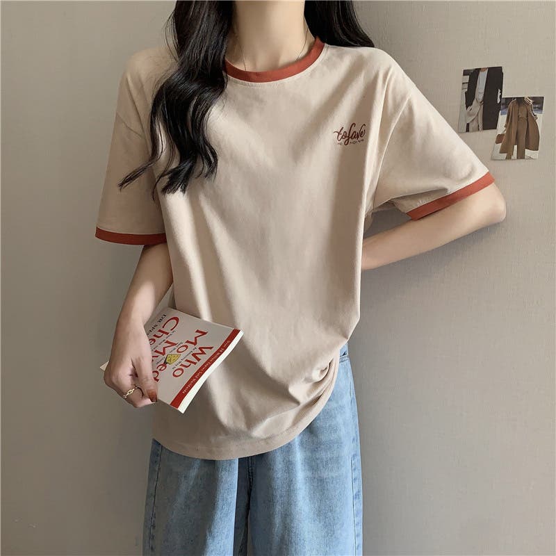 ☆韓国の人気☆【PXG】ライン ポイント 穴あき カラー Tシャツ 65983010b_b_01_500.jpg