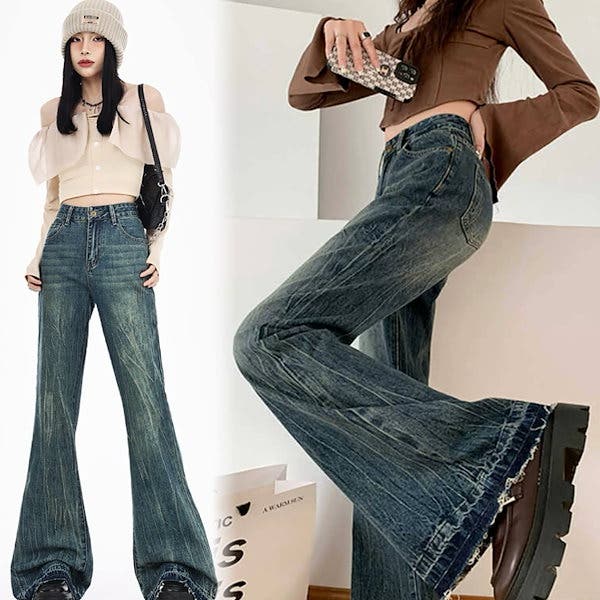 レトロ フレアデニムパンツ[品番：CROW0001227]｜Alvia（アルビア）の