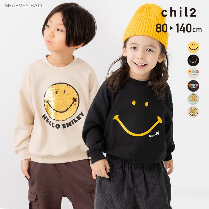 スマイリー ニコちゃん トレーナー[品番：HU000004316]｜chil2