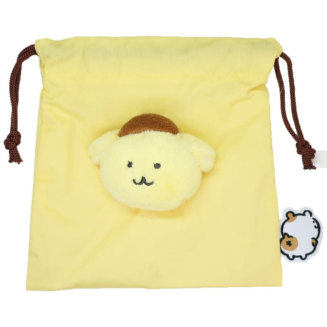 ポムポムプリン 巾着袋 ボアフェイスきんちゃくポーチ[品番