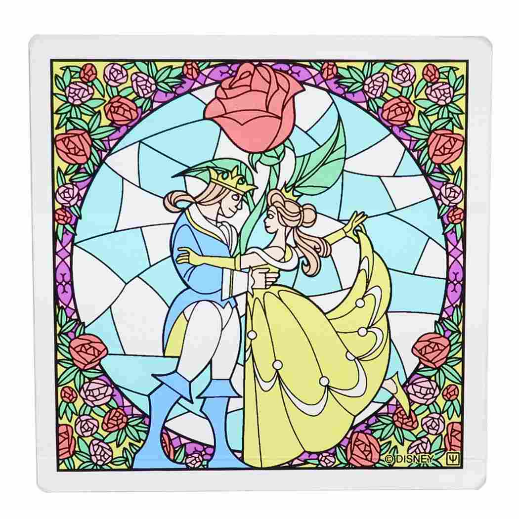 美女と野獣 オブジェ 壁掛け ステンドグラス風 美女と野獣 - 美女と野獣 オブジェ 壁掛け ステンドグラス風の