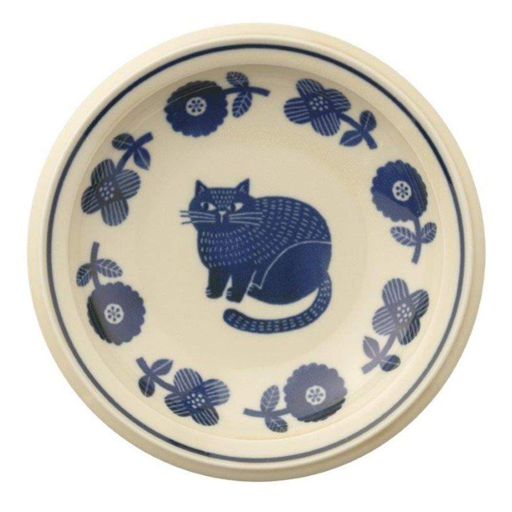 ねこグッズ 中皿 プレート ネイビー デコレ 和食器 猫雑貨 グッズ[品番
