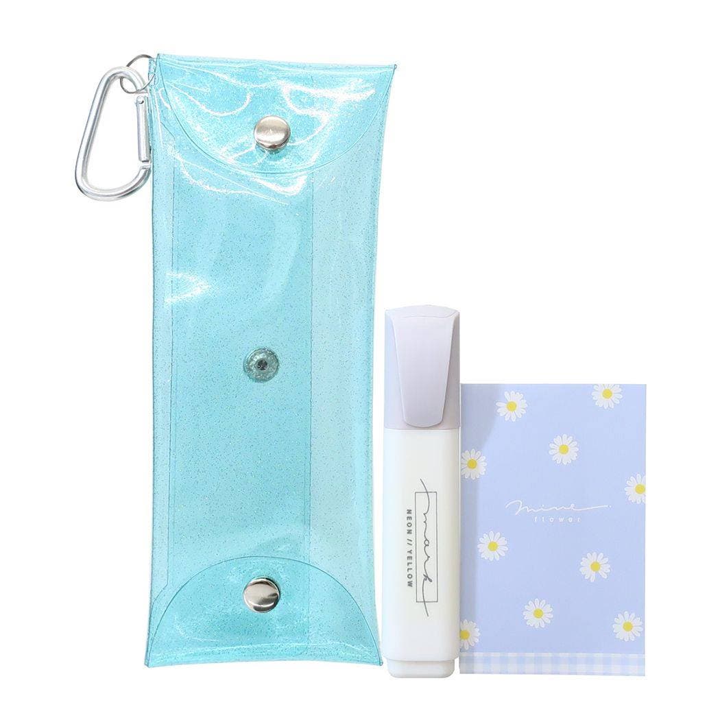 文房具セット はさめるマルチケース文具ギフトセット ブルー[品番