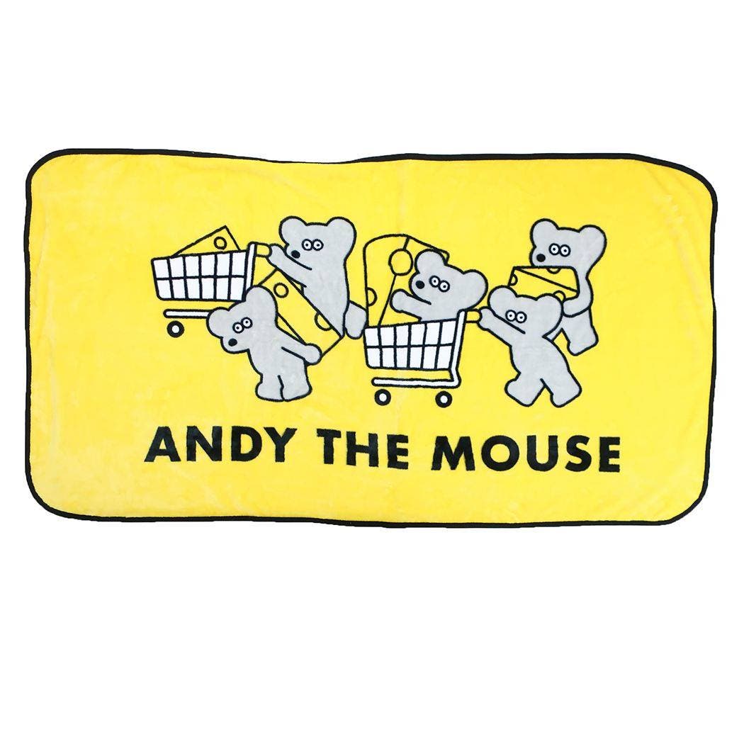 ねずみのANDY ひざ掛け毛布 マイヤーロングブランケット[品番