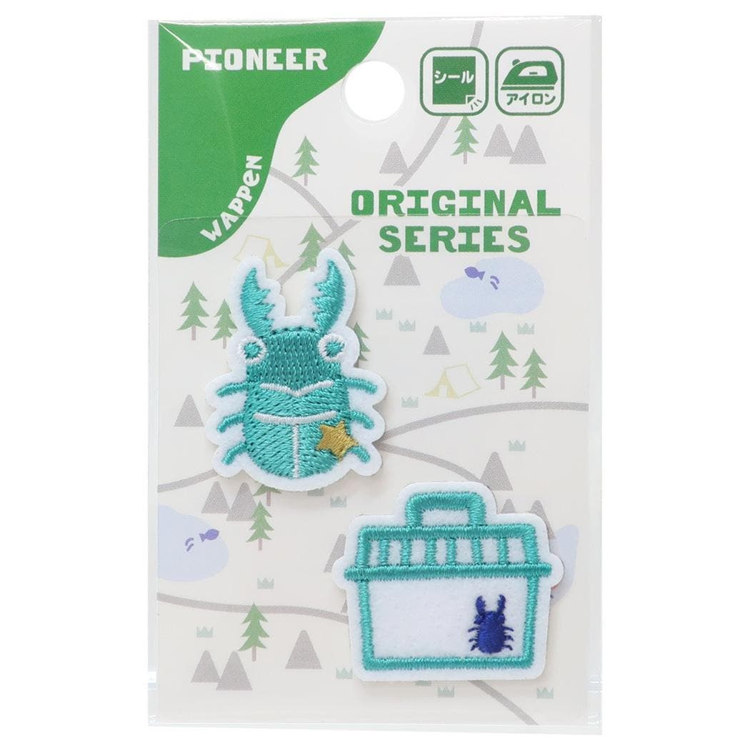 ワッペン アイロンパッチシール クワガタ パイオニア 手芸用品 キッズ