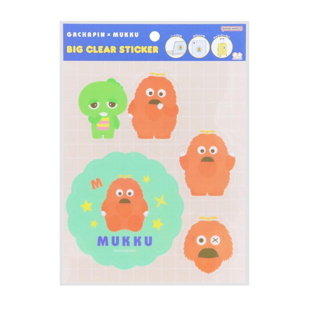 ガチャピン＆ムック ビッグシール ビッグクリアステッカー[品番