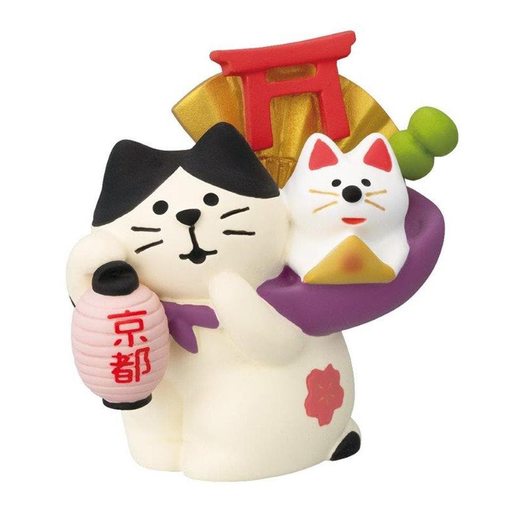 マスコット 京都へおこしやす招き猫 デコレ インテリア かわいい