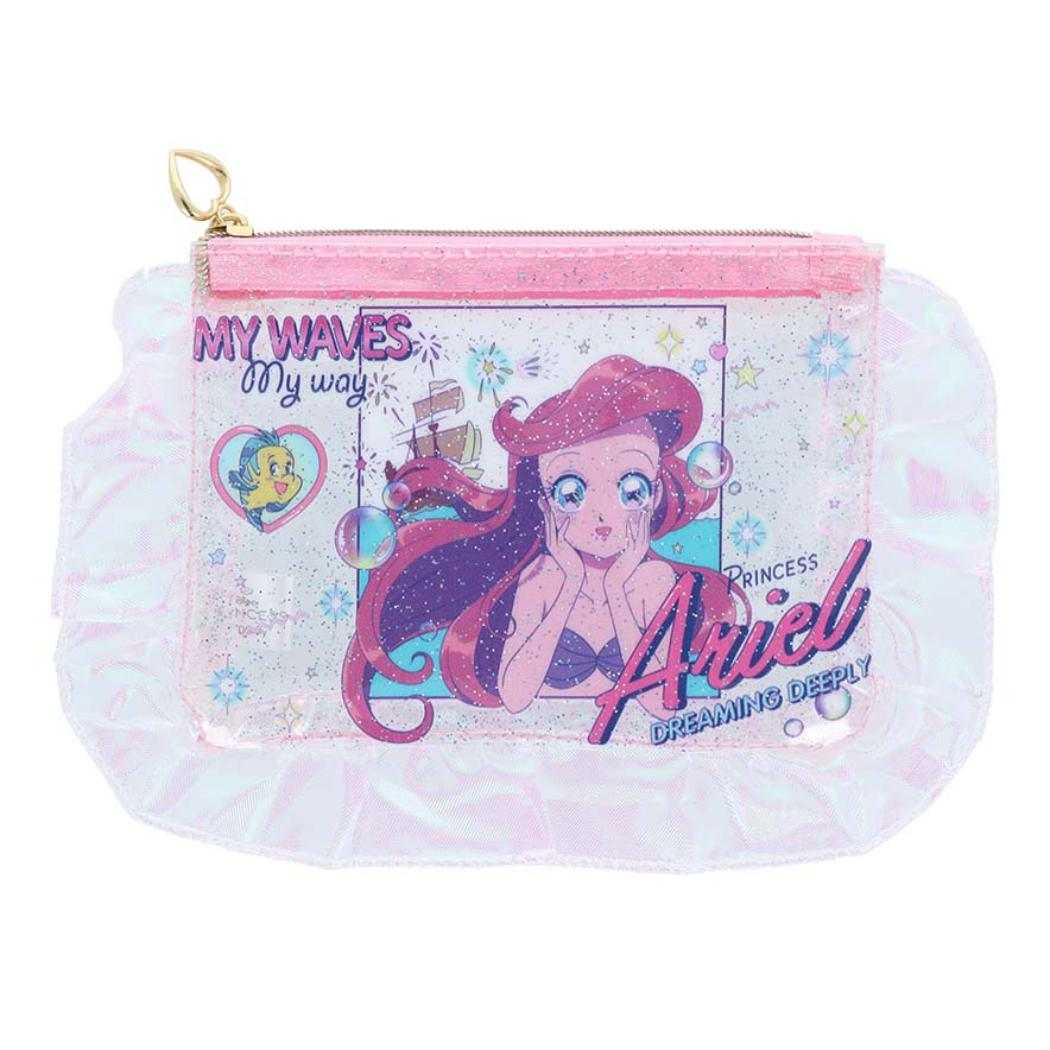 リトルマーメイド フラットポーチ フリル付クリアポーチ[品番