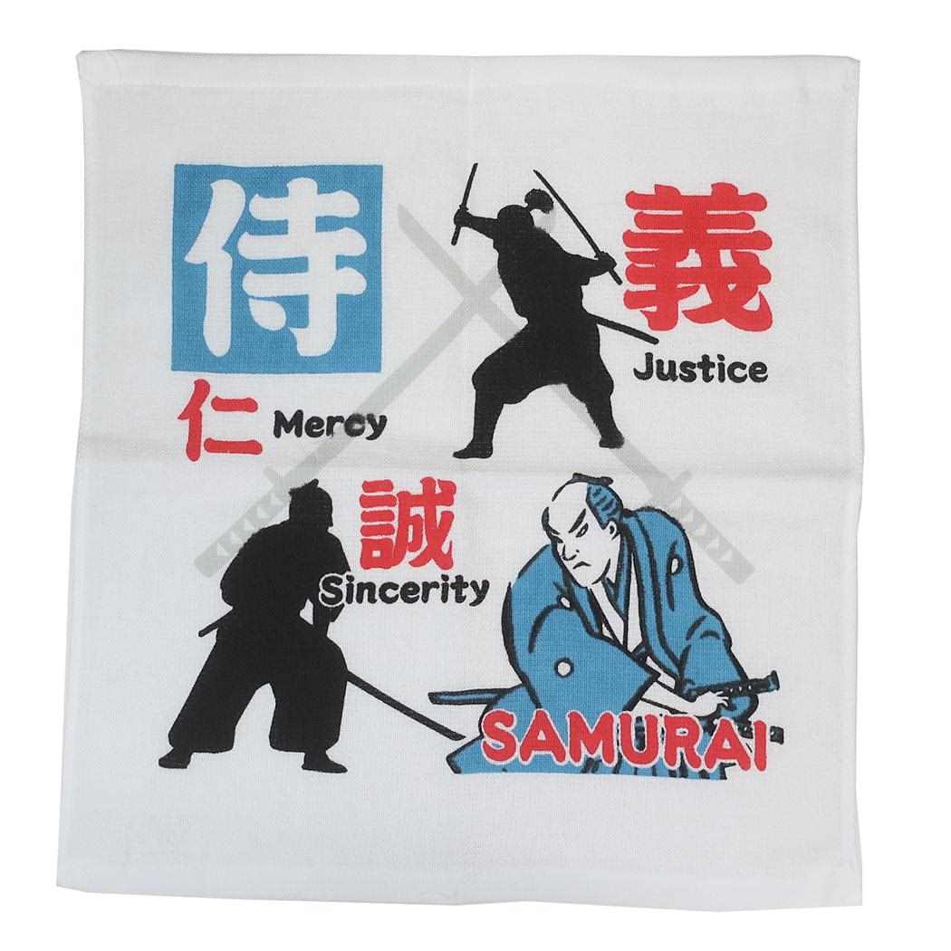 ハンドタオル ふわさらタオルハンカチ 侍[品番：BREW0170521
