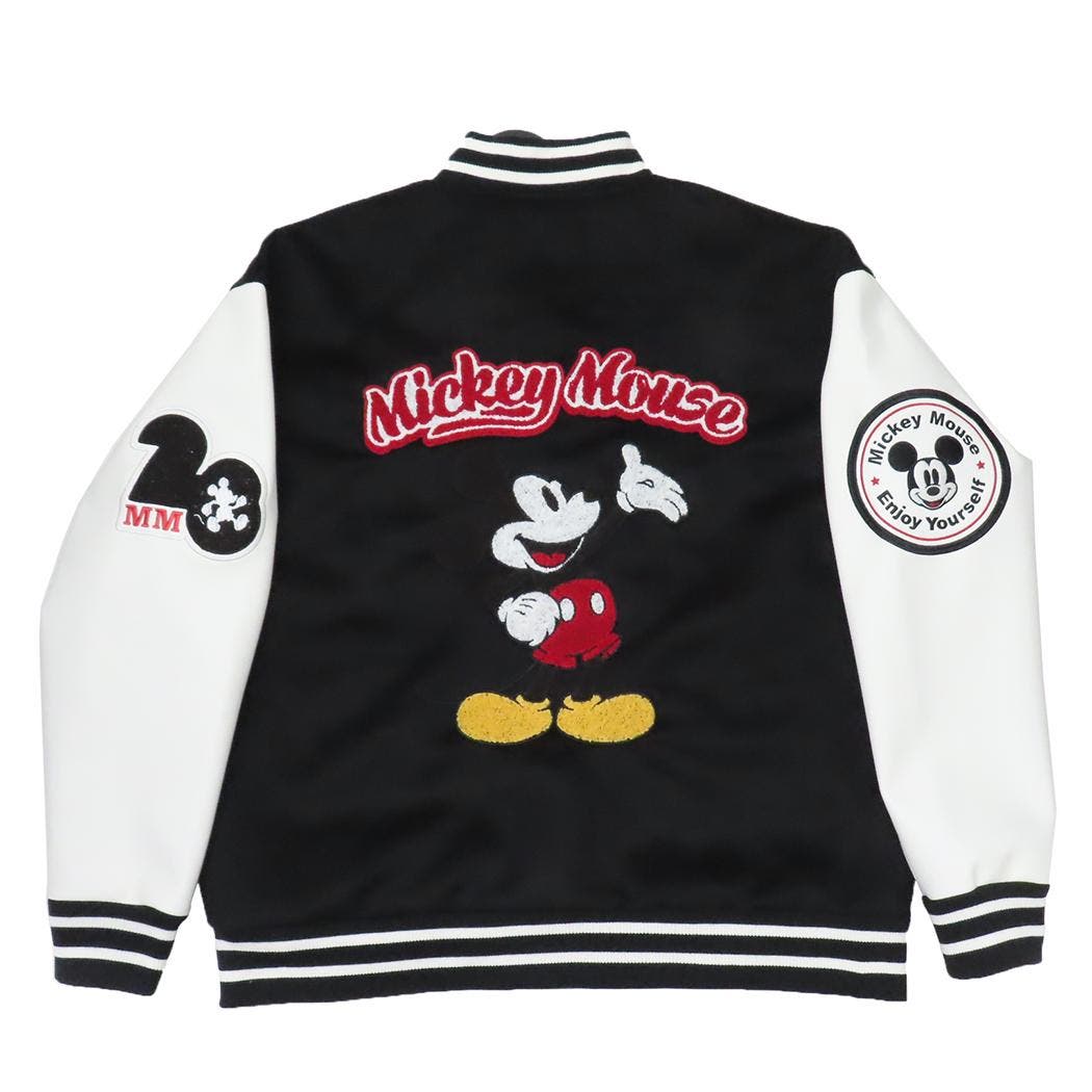 Disney Vintage オールレザー　スタジャン　ミッキー　ショート丈　M 即決 アメリカ製 MICKEY INC メンズS レザーアームスタジャン