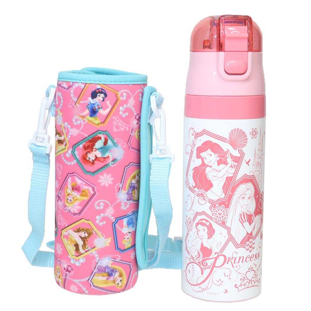 ディズニープリンセス 保冷水筒 ロック付きワンプッシュ