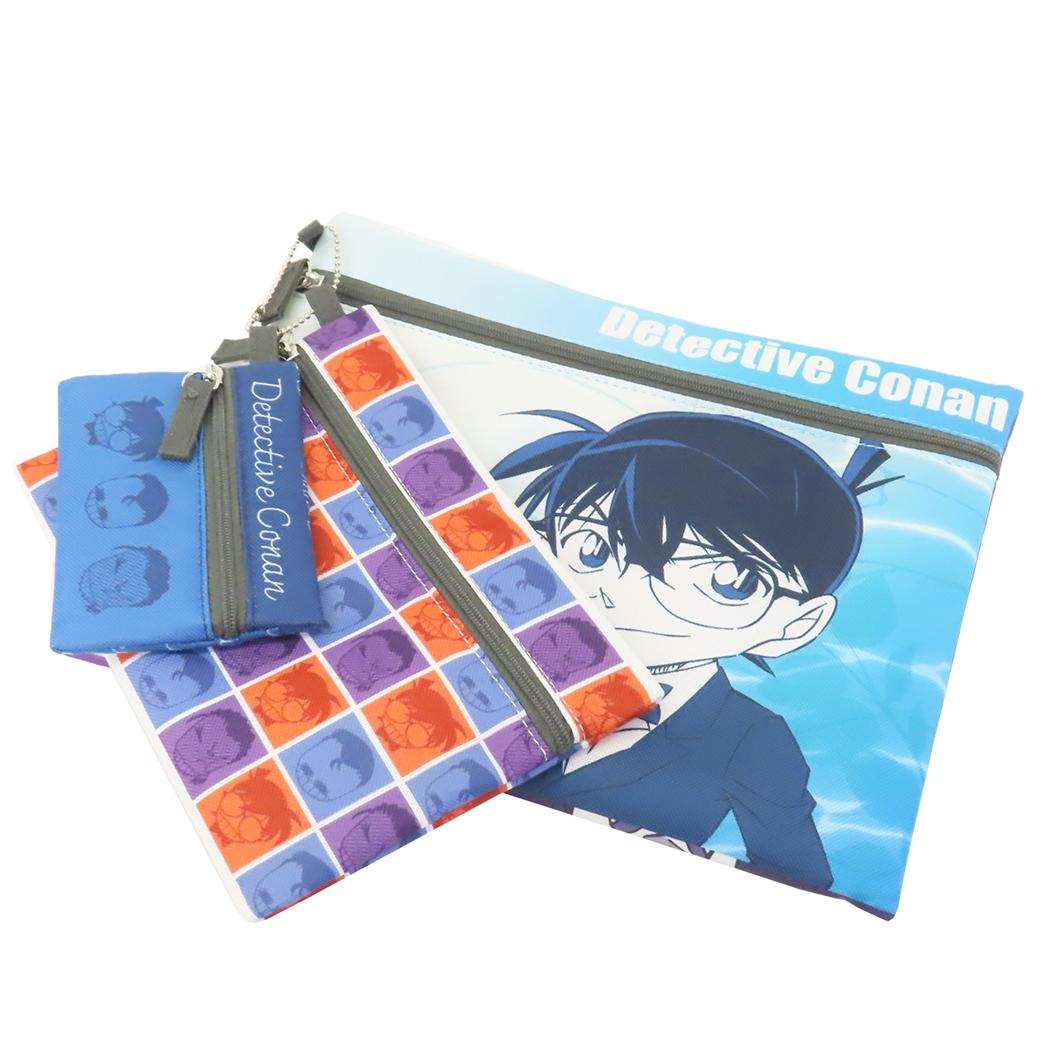 名探偵コナン 平ポーチ大中小3点セット 3連ポーチ[品番：BREW0180505 