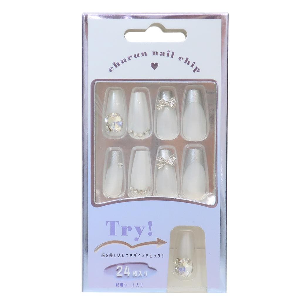 みる！ネイルチップセット コスメ雑貨 ネイルチップロングスクエアタイプ PEARL[品番