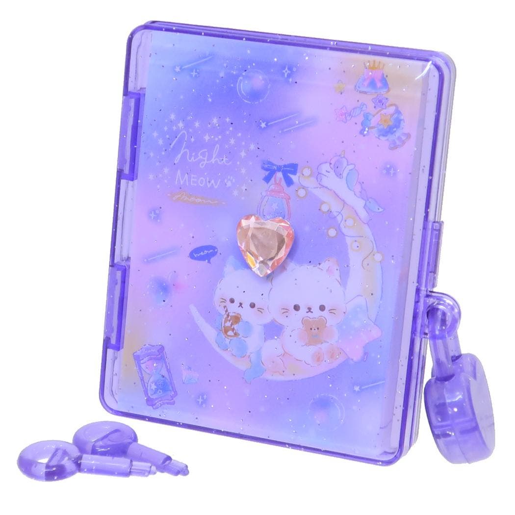 メモ帳 カギ付きケース入りメモ ナイトミャウ[品番：BREW0183993