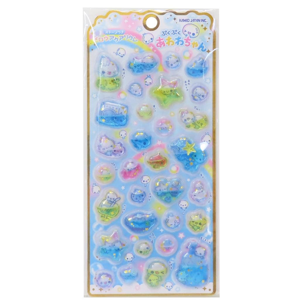 シールシート ストーンつきメロウアクアリウム ぷくぷくあわわちゃん