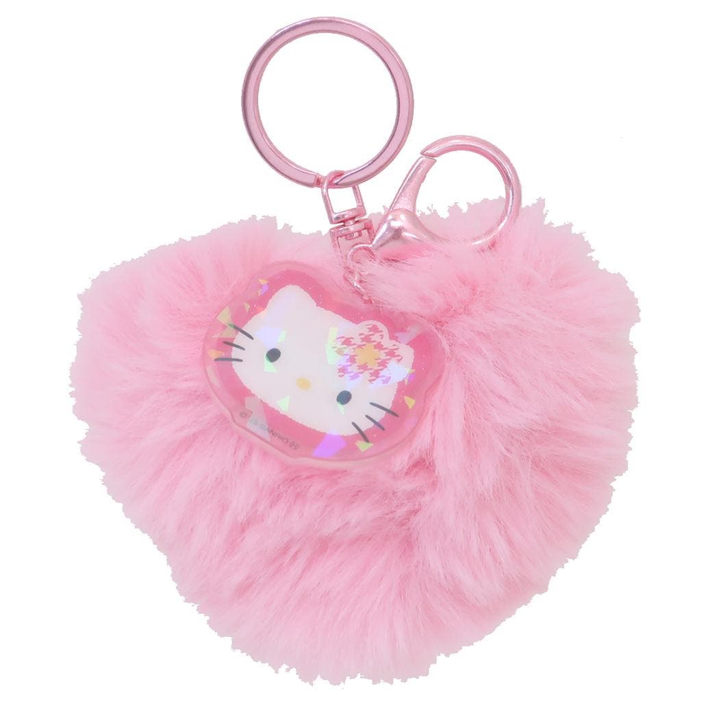 ハローキティ キーリング ハート型ファーキーホルダー[品番