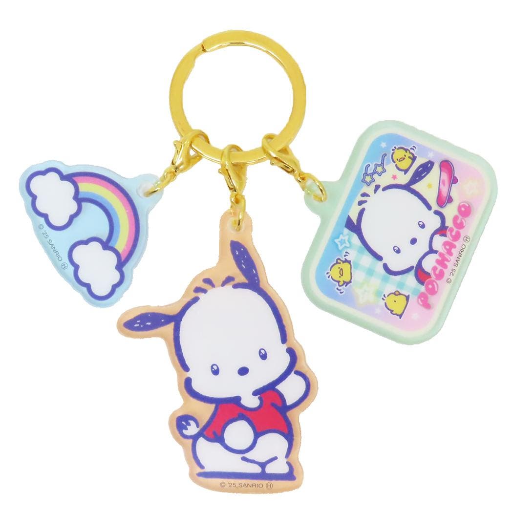 ポチャコのキーホルダー ポチャッコ キーリング 3連アクリルキーホルダー[品番