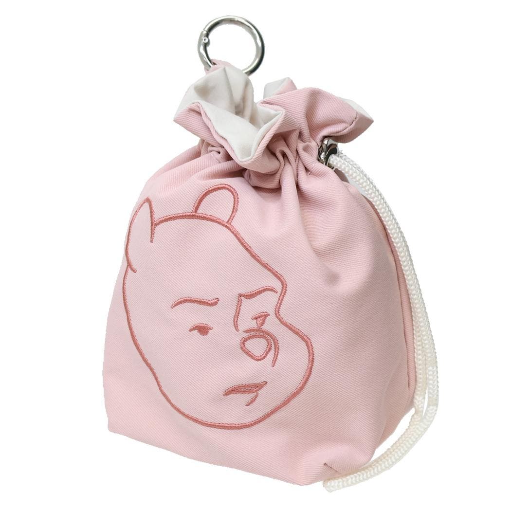 23・ハンドメイド　巾着袋　くま　ピンク 23・ハンドメイド 巾着袋 くま ピンク 23・ハンドメイド 巾着袋 くま