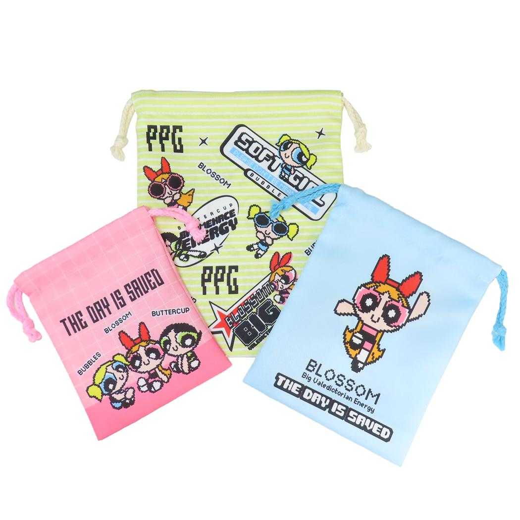 パワーパフガールズ 巾着袋 3P巾着[品番：BREW0202534