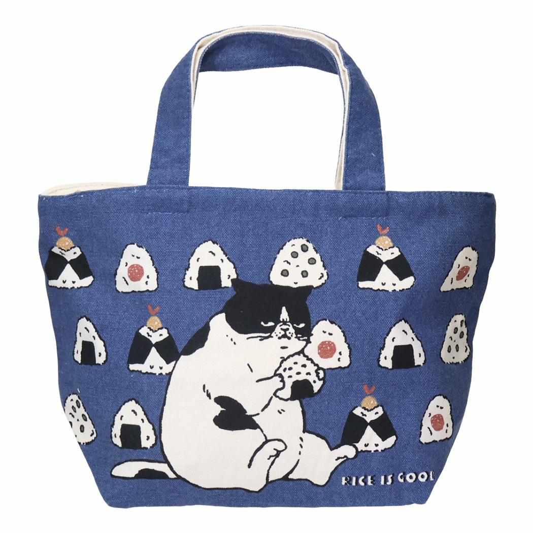 ランチバッグ ファスナー付きミニトートバッグ マツネコおにぎり[品番