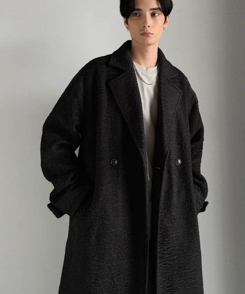余裕を魅せる。」フェイクウールロングチェスターコート Fake Wool