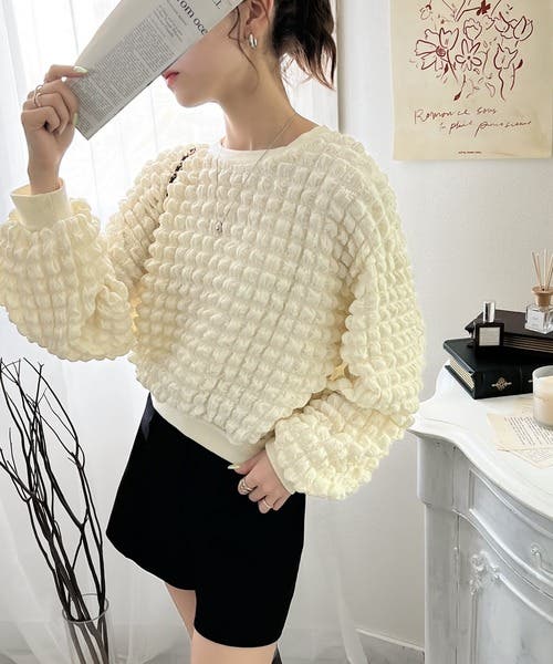 きゅんきゅんNo,1。ぽこぽこポップコーンジャガードプルオーバー[品番