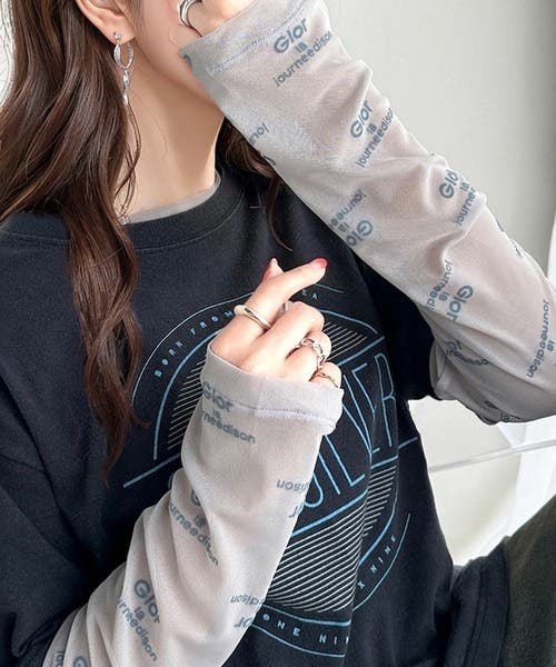 【新品・タグ付き未使用】フロッキープリント ロゴ シアー リボン付き トップス PUBLUX（パブリュクス）の「MARY QUANT × PUBLUX/マリークワント