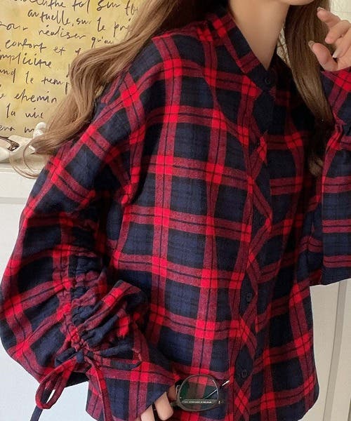 ESCADA 長袖シルクシャツ チェック柄 38 ESCADA 長袖シルクシャツ