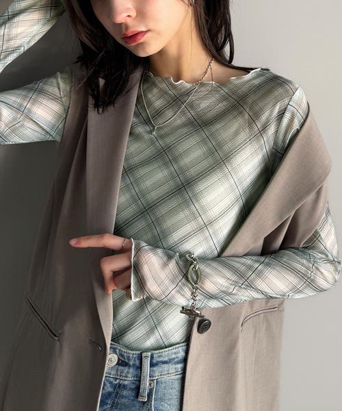 大人レトロでスタイリッシュ。オンブレチェックシアーボート 大人レトロでスタイリッシュ。オンブレチェックシアーボート